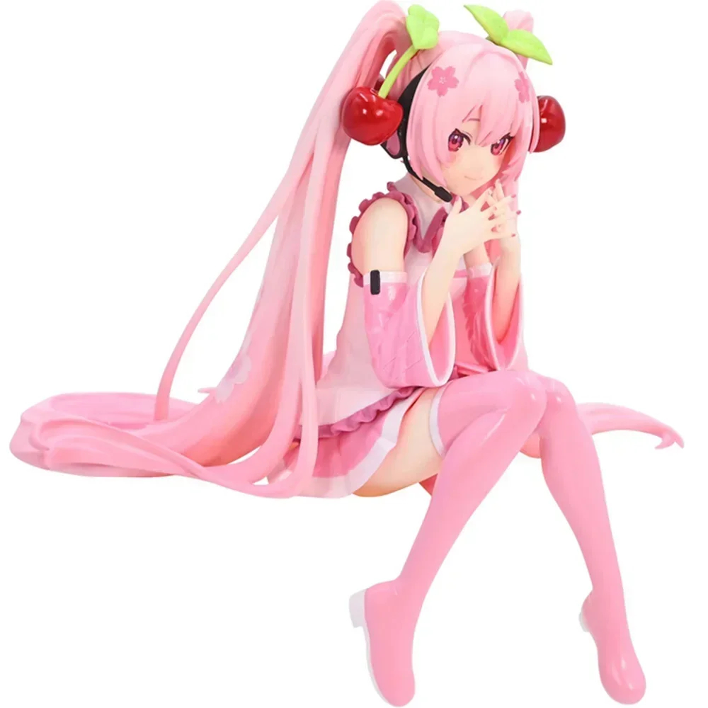 Hot Hatsune Miku อะนิเมะชุดสีชมพู PVC ของเล่นการกระทํา Cherry pink Cherry Blossom ตกแต่งรวบรวมของขวัญ