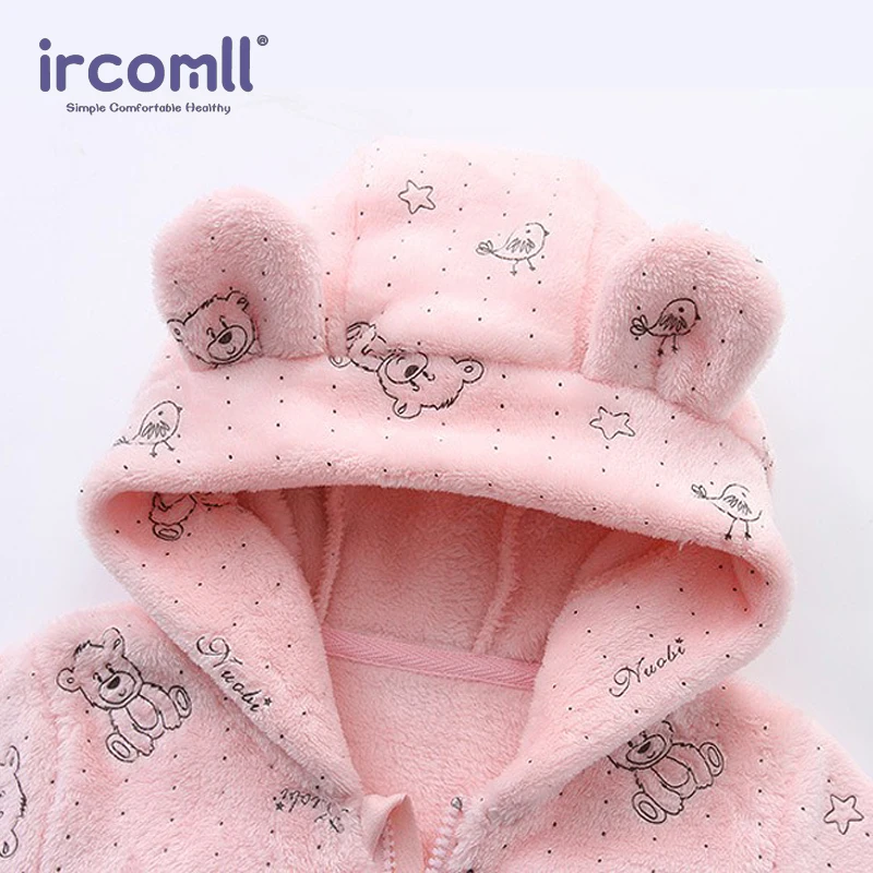 Ircomll 新生児ロンパース春秋暖かいフリースかわいい幼児衣装子供遊び着ジャンプスーツベビー服 0-1Y 生き抜く