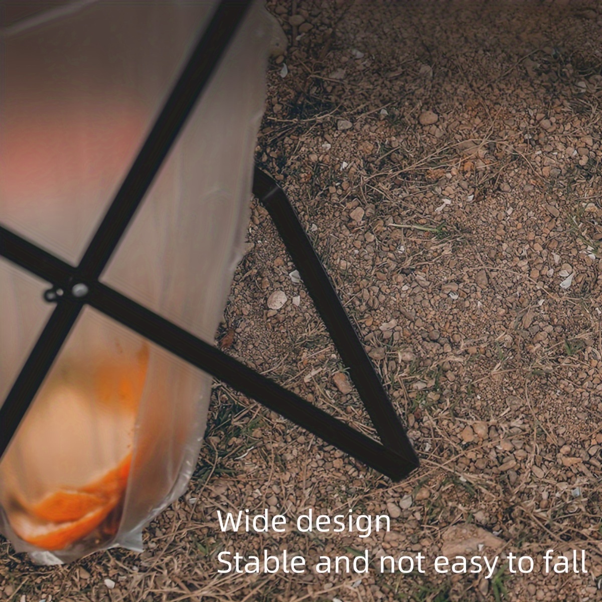 Outdoor household garbage rack foldable kitchen debris storage rack Plastic bag support wooden handle iron garbage rack