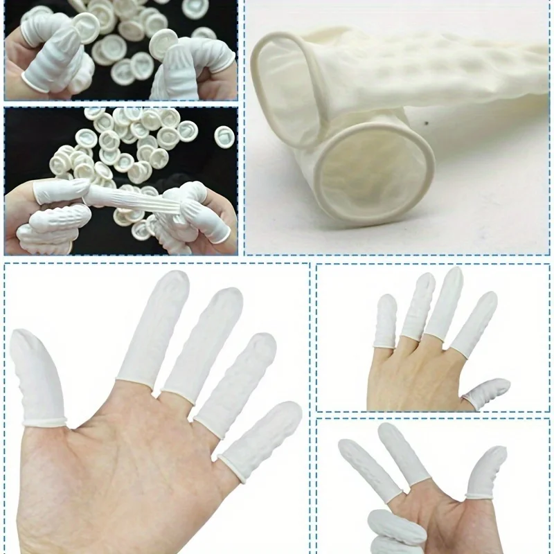 20/200pc Protezioni per le dita in gomma Copertine per dita in lattice antiscivolo altamente elastiche resistenti all'usura per elettronica Protezione medica