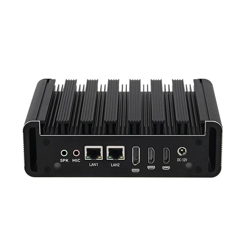 Безвентиляторный мини-промышленный ПК Intel N100 2x Ethernet 2x COM DB9 RS232 2x HDMI2.0 1*DP 4*USB WiFi Windows10/11 Linux
