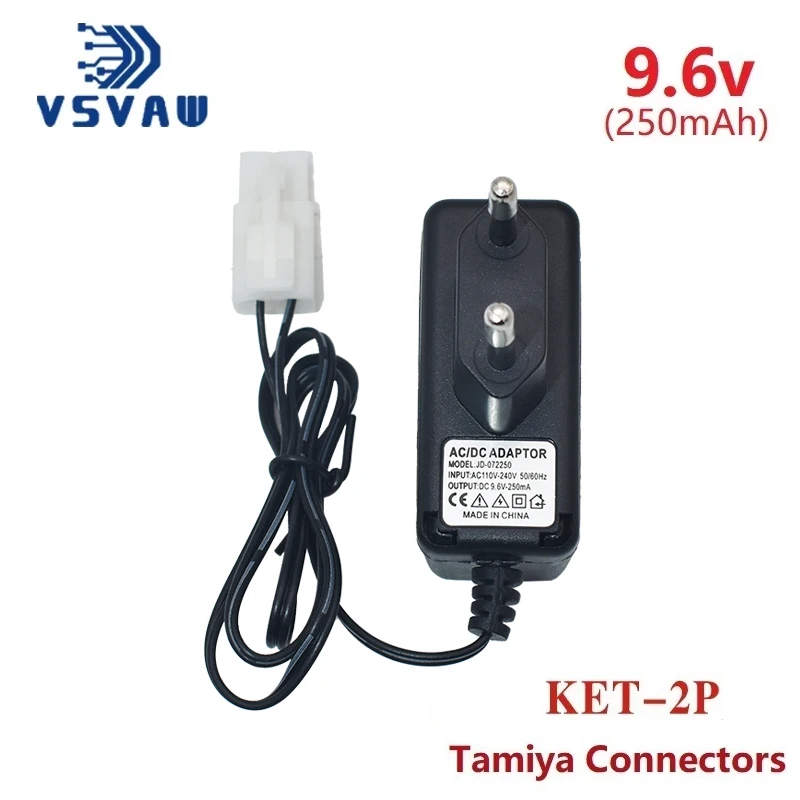 7.2v 9.6v Charger for NiCd NiMH battery Input 100v-240v Output 7.2v 250ma with Tamiya Plug Kep-2p Plug 9.6v charger For RC toys