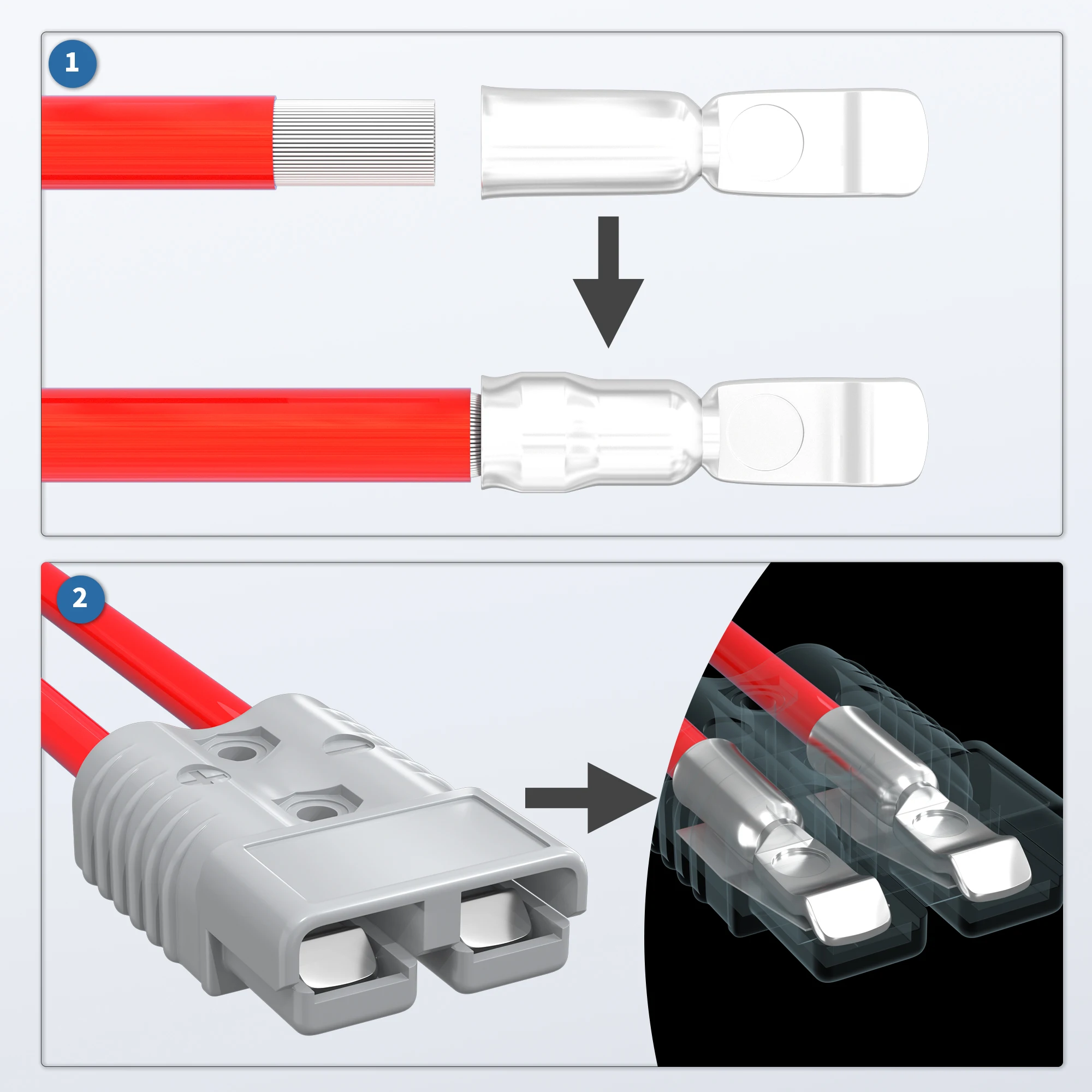 2 uds 50A 175A 350A enchufe Anderson batería conector de desconexión rápida 600V cabrestante de remolque enchufe de arnés de cables de conexión rápida
