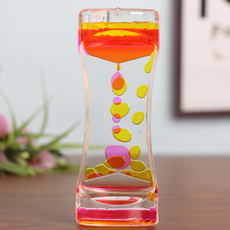 Dynamic Oil Drop Hourglass Timers Mixed Color Liquid Sandy Clock Stress Reduction Dazzling Acrylic Creative Gift Sandglass Timer
