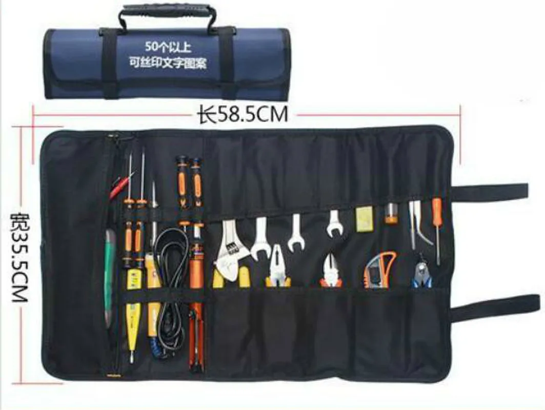 Multifunctionผ้าOxfordประแจกระเป๋าพับTool Roll-Upกระเป๋าเก็บกระเป๋าแบบพกพาเครื่องมือกระเป๋าผู้ถือOrganizer MJ710