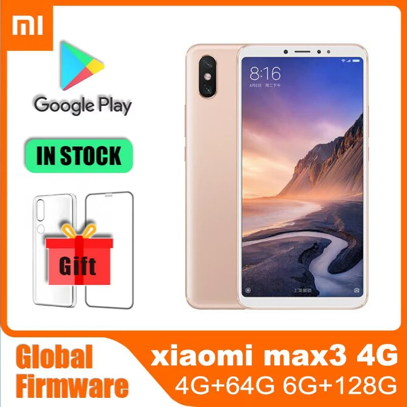 Xiaomi-teléfono móvil inteligente, celular usado con rom Global, 6G, 128G, 6,9 pulgadas, huella dactilar, 4G, Android, cubot Max 3, Snapdragon 652