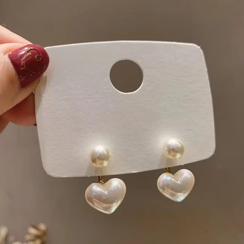 Elegant Heart เลียนแบบ Pear STUD ต่างหูผู้หญิงเกาหลี EAR STUD งานแต่งงานเครื่องประดับของขวัญวันวาเลนไทน์