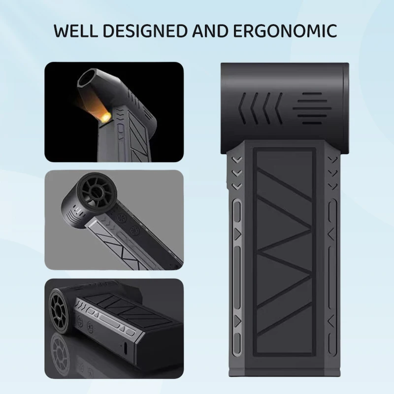 130000   RPM brushless MINI AIR Blower ไฟฟ้า Air Duster 3 เกียร์ Turbo Violent Blower ชาร์จไฟได้พร้อมไฟทําความสะอาดรถยนต์ Seald