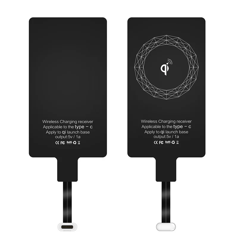 Drahtloser Ladegerät-Empfänger, unterstützt Typ C/Micro-USB/8-polig, schneller kabelloser Ladeadapter für iPhone 7, 6, 5, Android Wireless Charge