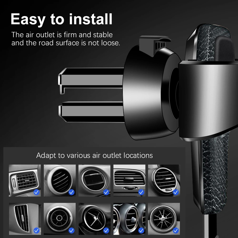 Car Mobile Phone Holder Gravity Support Bracket Car Air Vent Clip Mount Bracket  For iPhone Xiaomi Samsung GPS Navigation Holder