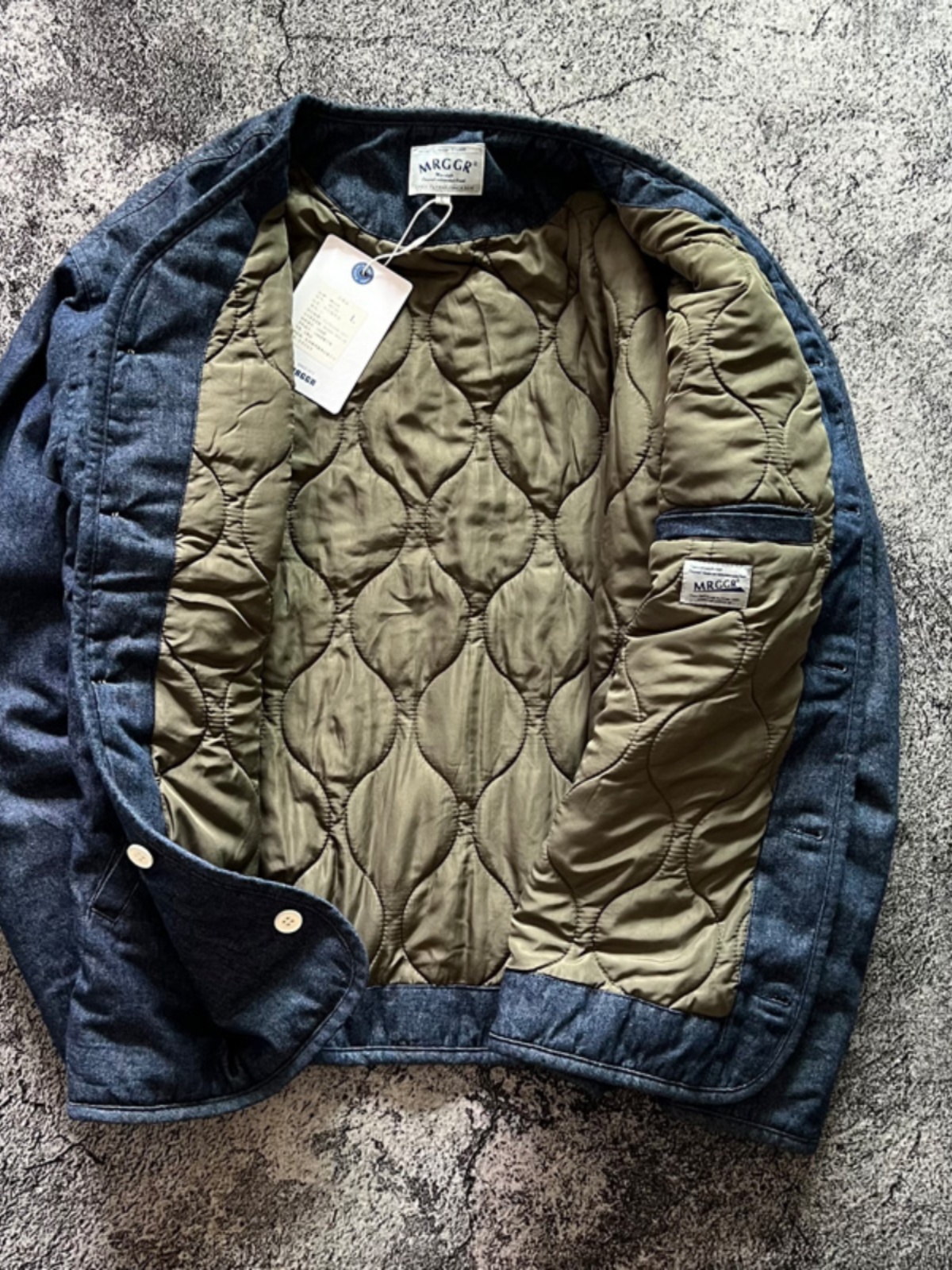 Retro Japanese Sle Thickened Warm Cotton Jacket Autumn Winter Casual Versatile Denim Cotton Coat Men's Stand Collar Outerwear