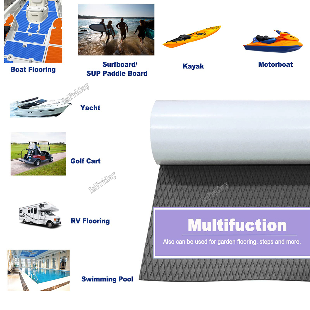 2400x550x5mm eva prancha de surf almofada antiderrapante multi-cor opcional prancha de surf almofada antiderrapante deck de iate almofada antiderrapante acessórios