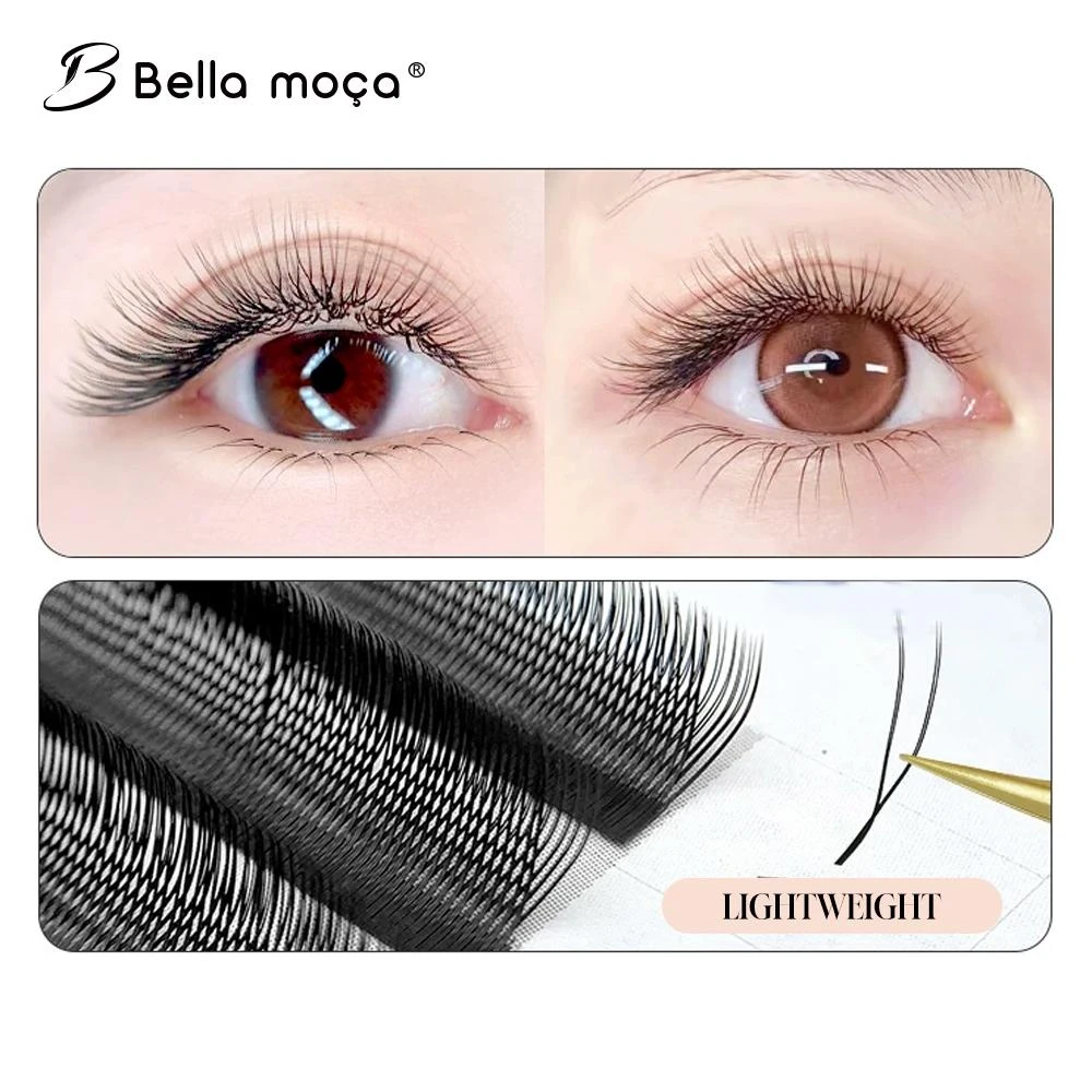 Bella moça U Shaped YY 3D 4D 5D 6D Eyelash Extension YY Lashes Super Soft Parallel Premade Fan Lashes C/D/M Curl Makeup Tools