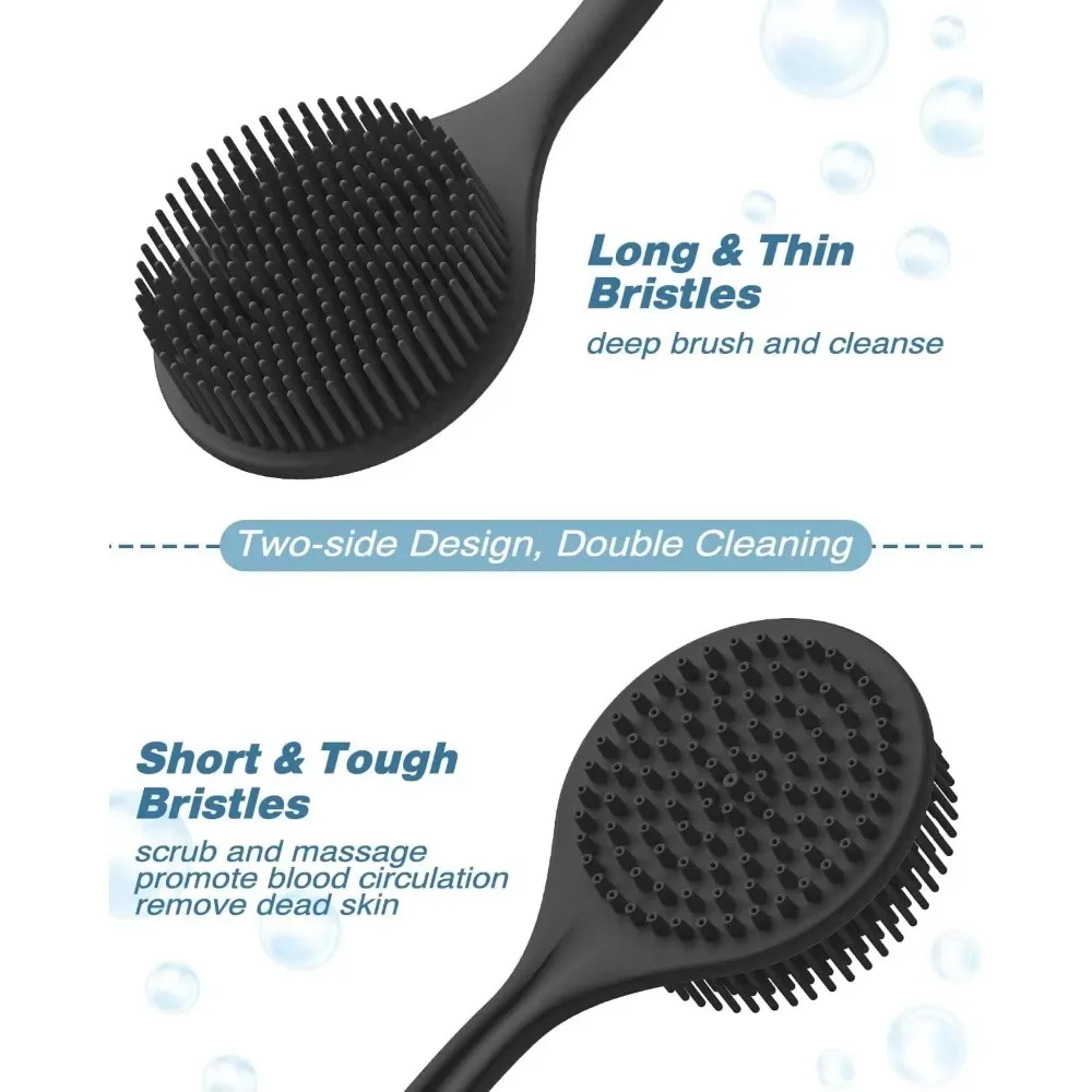 1 PC Bath Soft Back Scrubber แปรงอาบน้ําฟองน้ําขัดแปรง Handle Exfoliating Scrub Skin Massager Bath อุปกรณ์