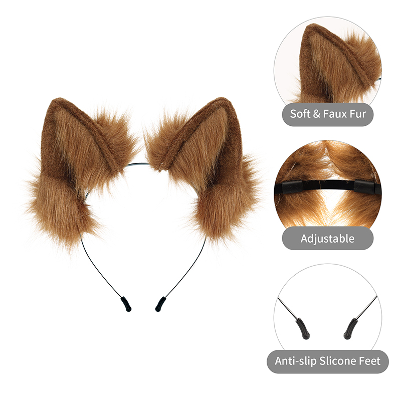 Halloween Neue Anime Kopfschmuck Handgemachte Einstellbare Simulation Wolf Ohren Haarband Für Festival Prom Cosplay Kostüm Mit
