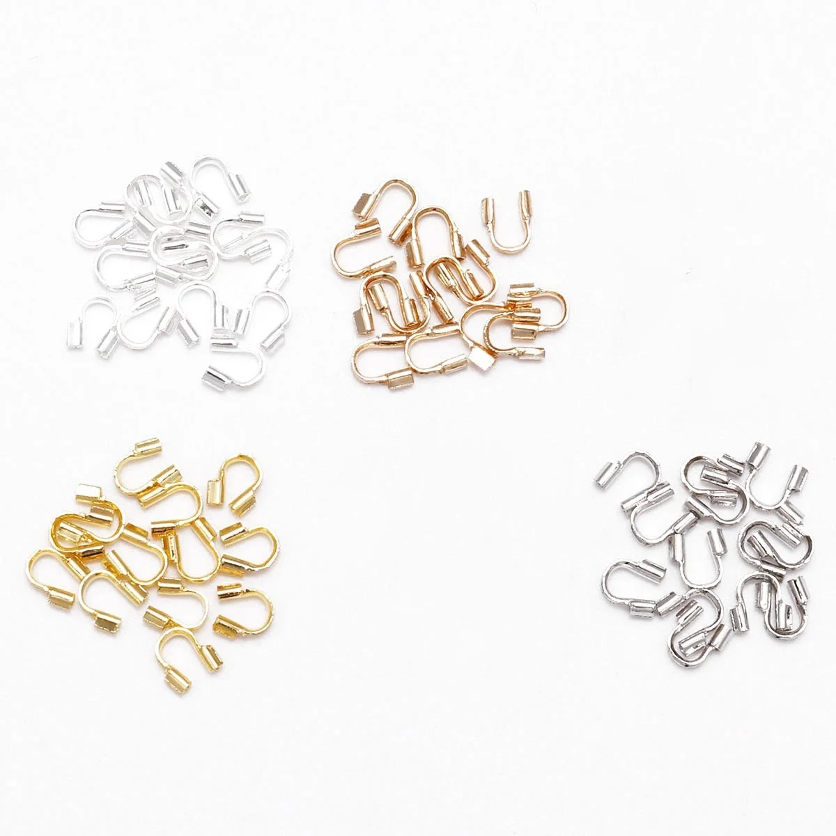 30-100 Uds 4,5x4mm protectores de cables protectores de cables bucles accesorios en forma de U cierres conector para fabricación de joyas