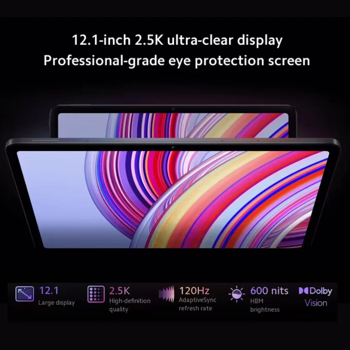 Global Rom Xiaomi Redmi Pad Pro 12.1" 120Hz 2.5K Display  Snapdragon 7s Gen 2 CPU 10000mAh Battery 33W fast charge 8MP Camera