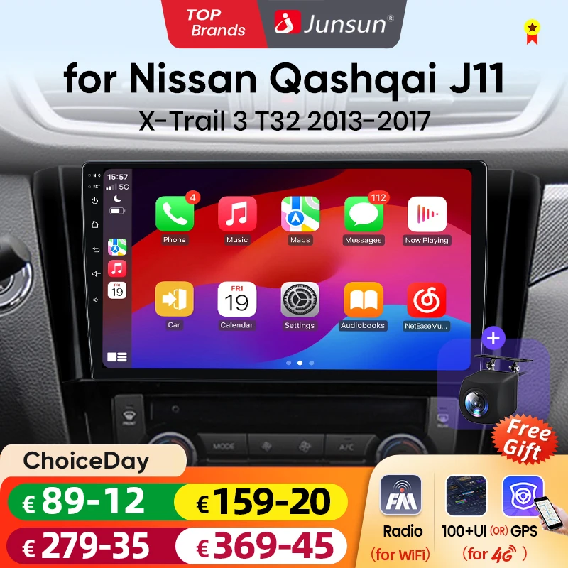 Junsun V1 Android 10.0 radioodtwarzacz samochodowy multimedialny odtwarzacz wideo dla Nissan Qashqai J11 x-trail 3 T32 2013-2017 nawigacja GPS nr 2 din
