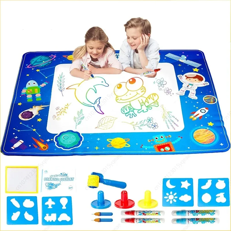 Tappetino da disegno magico con acqua, riutilizzabile, per scarabocchi, con penne, giocattoli educativi Montessori per bambini, regalo di Natale di Halloween