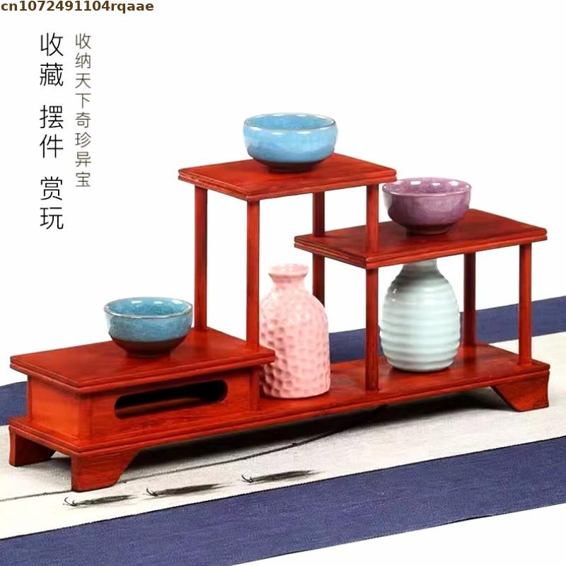Wooden Flower Pot Holder Plant Bonsai Flower Pot Base Display Stand Home Garden Patio Decor Shelf Plant Scaffold Sorting Table