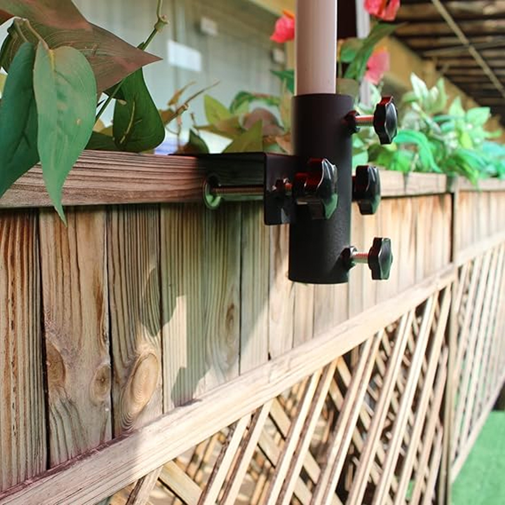 Compact Design Umbrella Holder for Balcony and Garden Featuring a Heavy Duty Clamp for Secure Support and Easy Setup