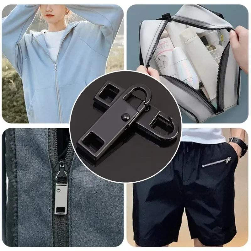 10/1Pcs Universal Metal Zipper Pull Replacement Instant Repair Kit Detachable Luggage Purses Clothing Zipper Slider Puller Tools