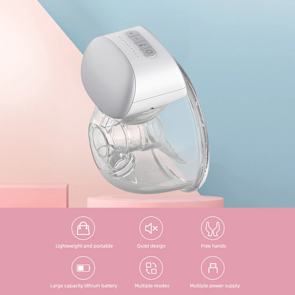 Bebebao-Tire-lait Électrique Portable Mains Libres, 8oz/240ml, Sans BPA, 3 Modes 10 Aspiration Recyclable pour l'Allaitement