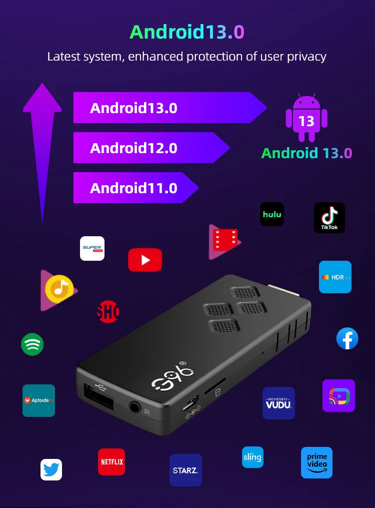Original G96 TV Stick, 8K, Android 13, Streaming Media, 2GB, 16GB, Multi Idioma, Dongle Allwinner, H313, Amazon Fire Stick, VS