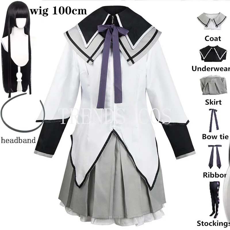 Anime Akemi Homura Cosplay Kostüm Kampf Uniform Strümpfe Akemi Homura Outfits