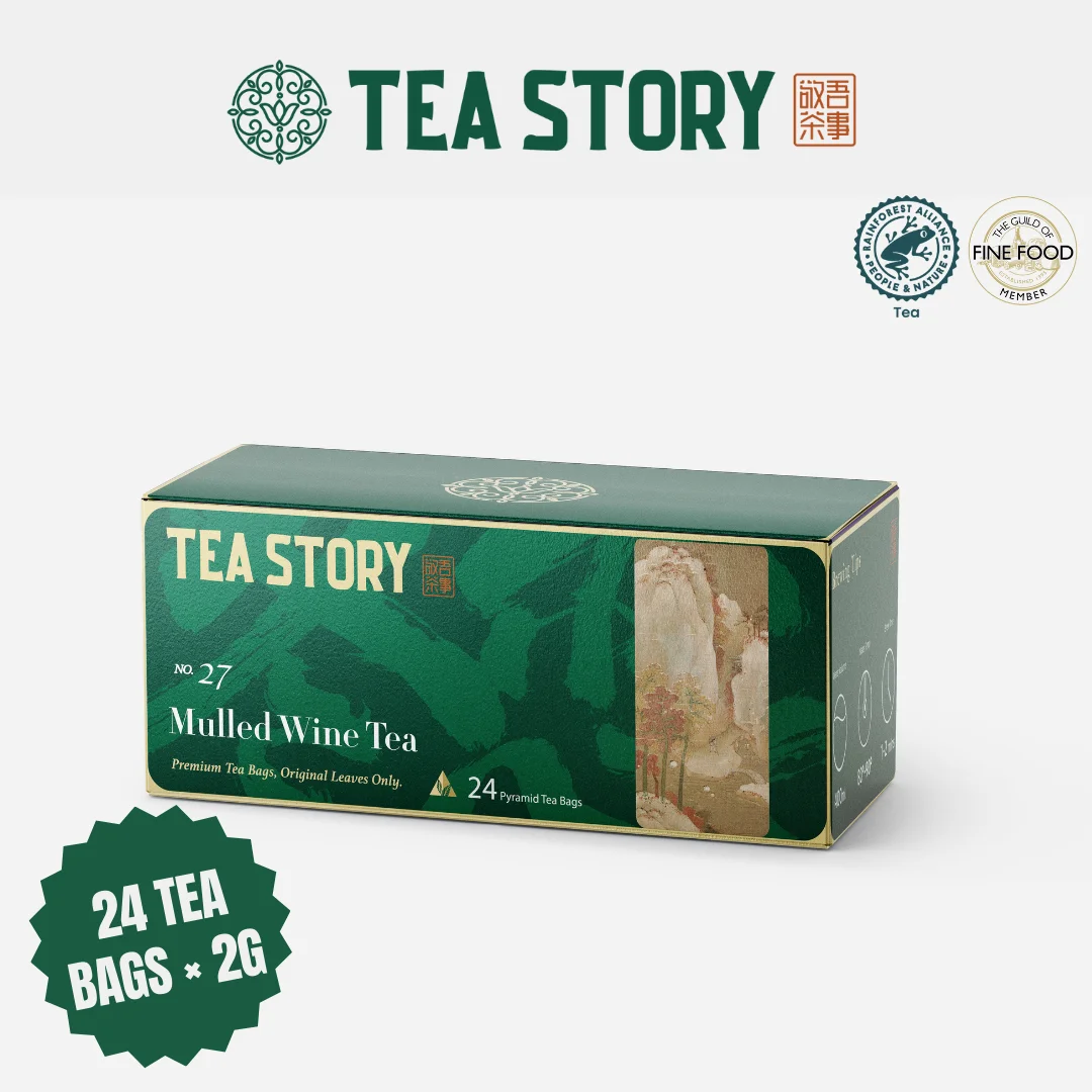 Tea Story Mulled Wine Tea [Christmas Gift] Non-Alcoholic Spiced Herbal Blend, Limited Edition Tea Bags 24 Bags