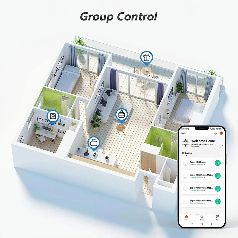 Interruptor inteligente wi-fi, 16a/20a, temporizador, disjuntor, controle bidirecional, yandex, alice, alexa, google home, aplicativo, controle de voz, relé de automação