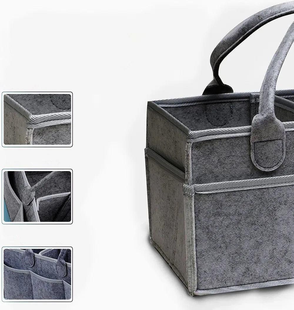 Multifunctional Felt กระเป๋าผ้าอ้อมเด็กทารกแรกเกิดกิจกรรม Nursery Organizer ผ้าอ้อม Stackers & Caddies กระเป๋าผ้าอ้อมกระเป๋าเก็บขนาดใหญ่