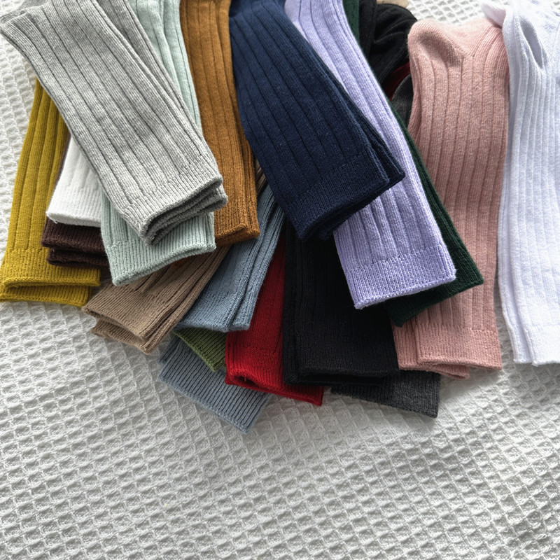 Calcetines largos hasta la rodilla para bebé, niño y niña, calcetín suave de algodón transpirable a rayas, uniforme escolar, novedad