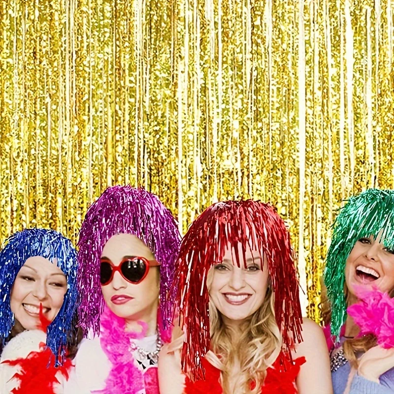 6 แพ็ค Shiny Glamorous Party Wigs, แต่งกายคอสเพลย์เครื่องแต่งกายสําหรับ Masquerade Party ผู้ใหญ่ผู้ชายผู้หญิงเทศกาลตกแต่ง Helloween