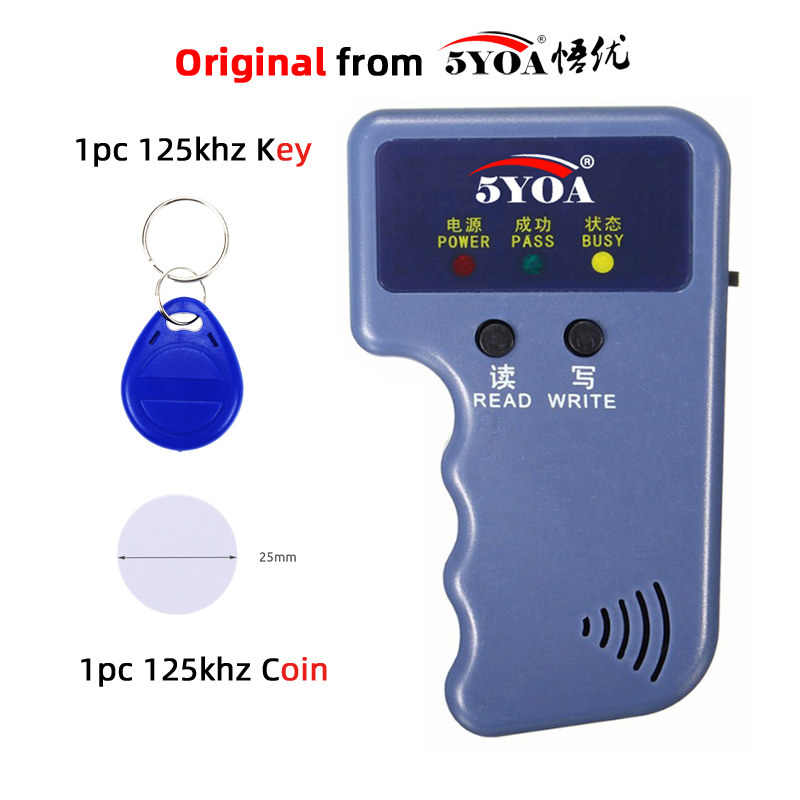 5YOA IDW01 Programmer T5577 Writer Copier Duplicator Rewritable Keyfobs Repetitive Badge 125KHz EM4100 5200 RFID ID Card Tag