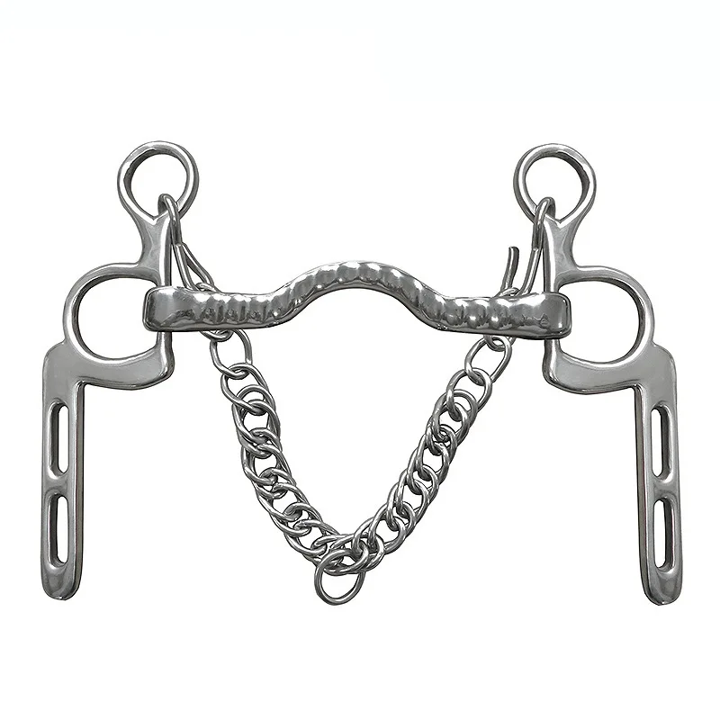 120/125/127/130/135mm Edelstahl Pferd Gag Kauen Langlebige Panzerhaken Kette Volle Wange Tröffel Bit Reit Pferd Ausrüstung
