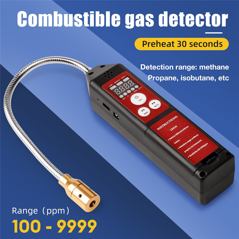 FFYY-LD610 Детектор утечки горючего газа Детектор утечки горючего метана C4H10 H2 Тестер утечки газа 100-9999Ppm Тестер газа