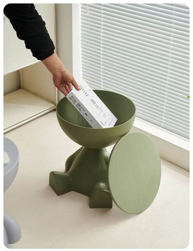 Mesa ligera de lujo con borde de sofá de dibujos animados, mesa de centro creativa de cabeza plana, mesa de centro pequeña de plástico para el hogar, muebles, mesa auxiliar