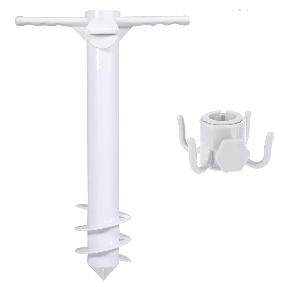 3/5 Spin Beach Umbrella Stand Windproof Inserts Spiral Umbrella Plug Equipment Umbrella Ground Anchor Outdoor Travel Accessories