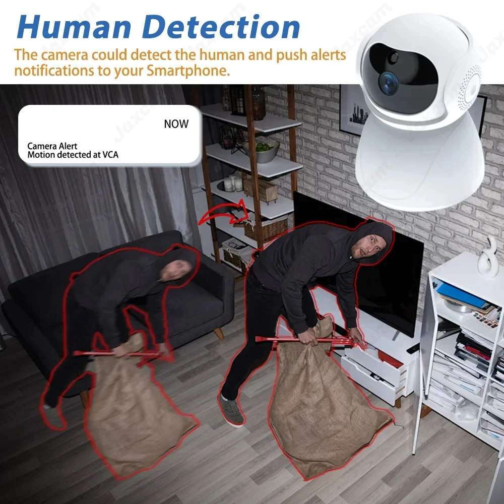 Mini Smart 5MP Wifi Telecamera IR Visione notturna IP Videocamera domestica per interni Protezione di sicurezza PIR Rilevazione umana Baby Monitor