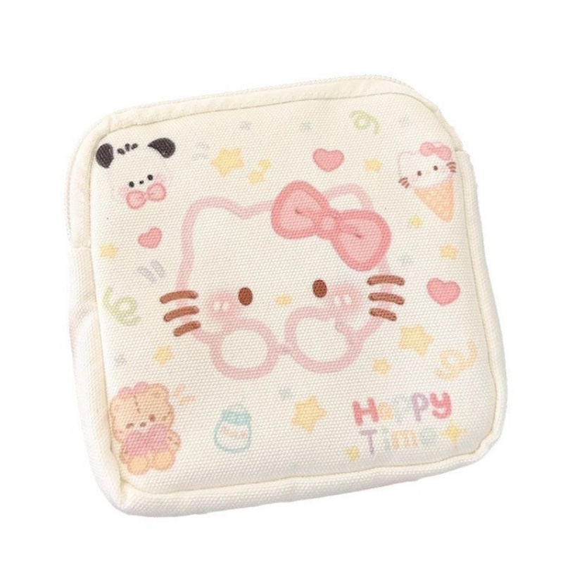 Kawaii การ์ตูน Hello Kitty สาว Tampon ผ้าอนามัยกระเป๋าขนาดกะทัดรัดน่ารัก Mini เครื่องสําอางเหรียญกระเป๋าผู้หญิงของขวัญ