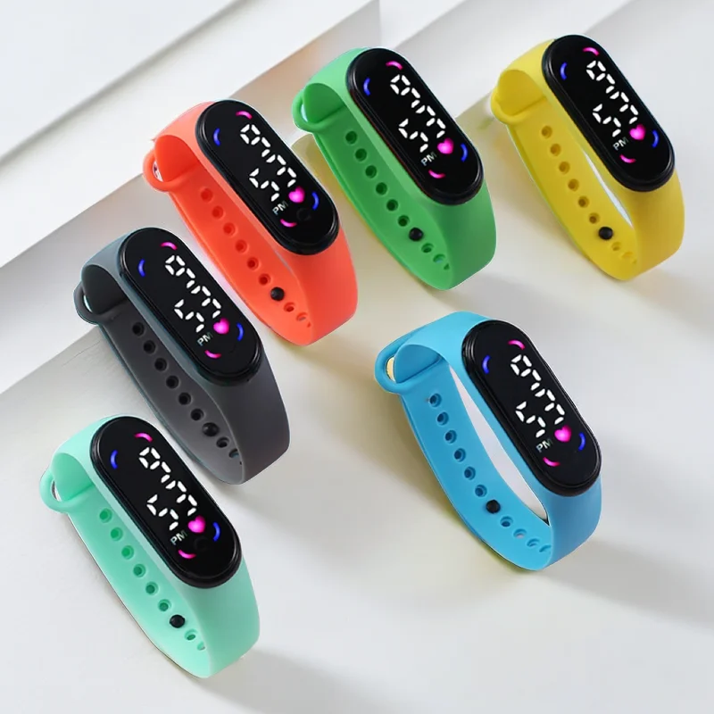 Orologi da donna impermeabili alla moda per bambini Ragazze Touch LED Sport Bracciale digitale Orologio elettronico per bambini Ragazzi Giocattoli Regalo