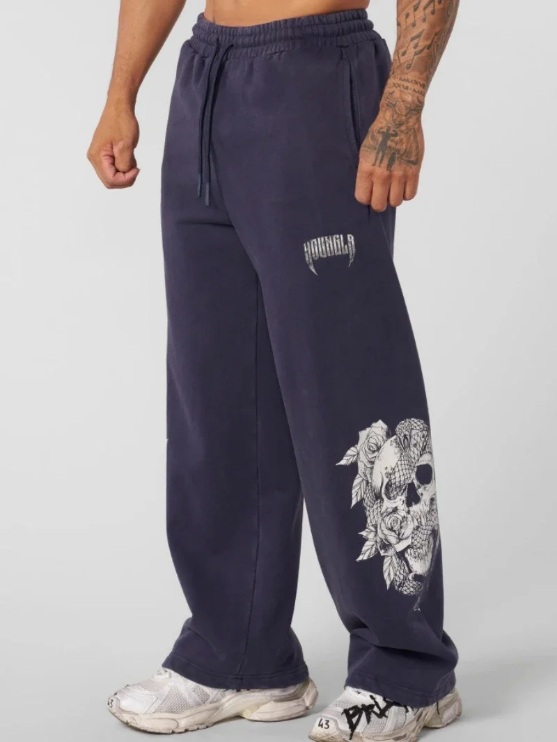 YOUNGLA アメリカのファッションブランド ハイストリート スウェットパンツ ジョガー ジム スポーツ フィットネス カジュアル ストレートレッグ スラックス