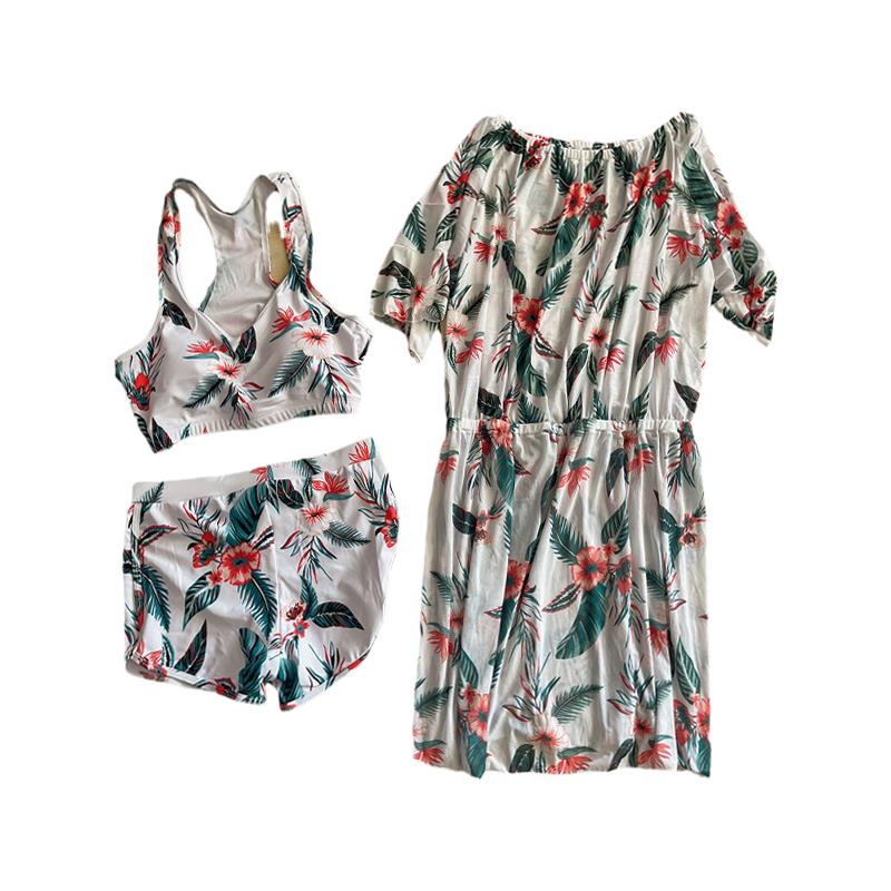 Women's Three-Piece Swimsuit 2023 New Sle Conservative Cover-Up Slimming Hot Spring High-End Feeling with Cover-Up Large Si...