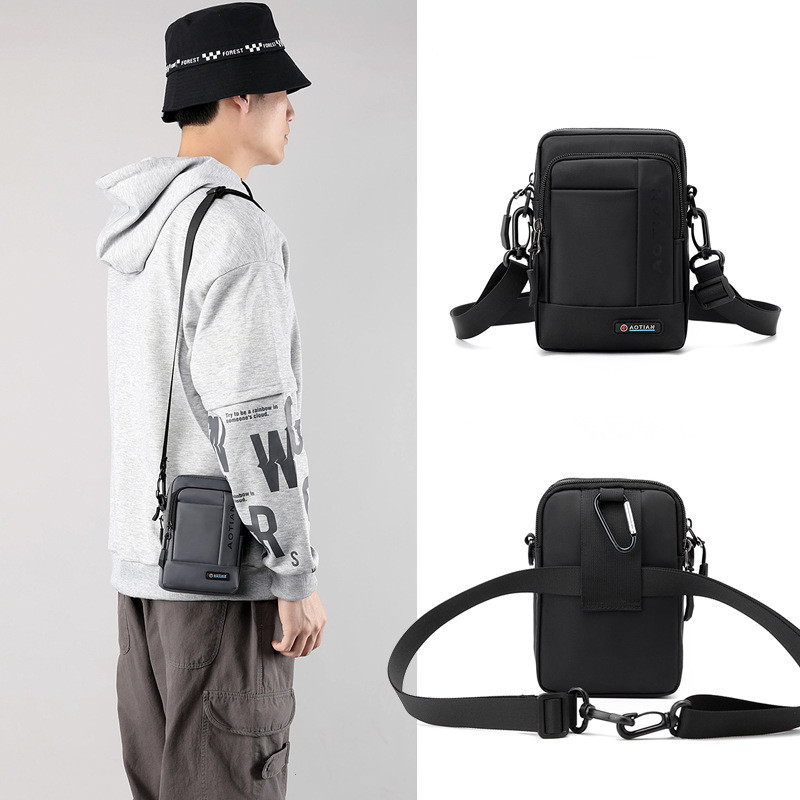 Kleine Umhängetaschen Männer Handy Taschen Mini Männlichen Messenger Geldbörse Dame Brieftasche Neue 2024 Umhängetasche Sport Brieftasche Taille Tasche