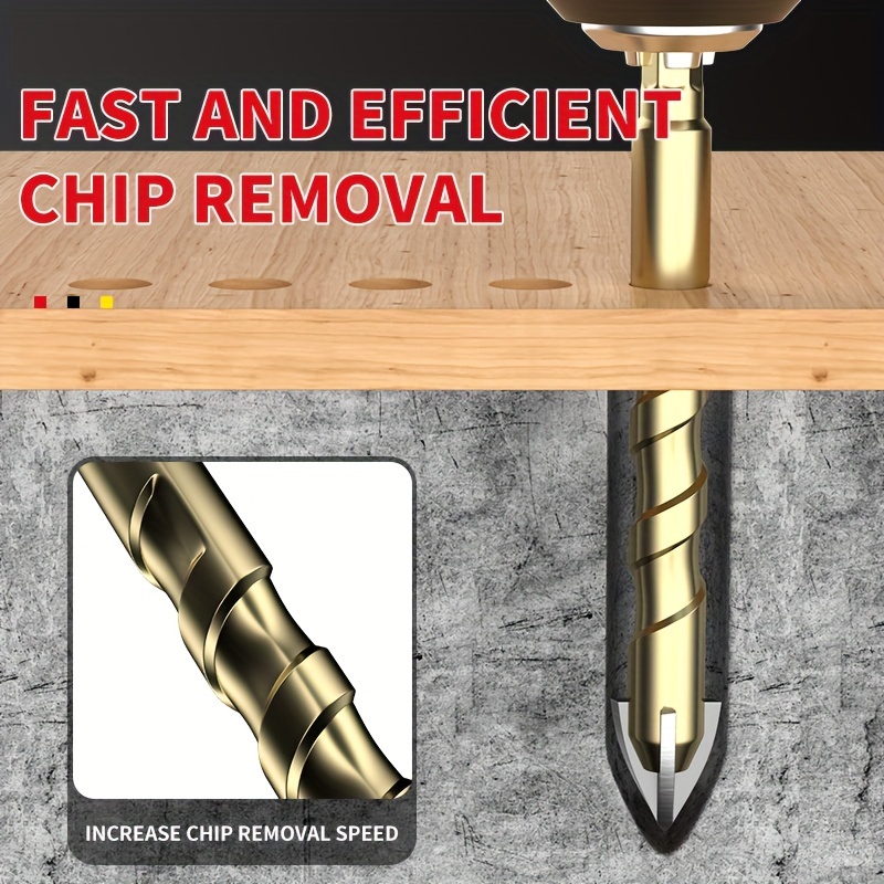 7PCS 3-12mm Cross Hexagon Tile Drill Bits Set For Glass Metal Ceramic Carbide Alloy Cross Tile Drill Bit Set Drilling Tools