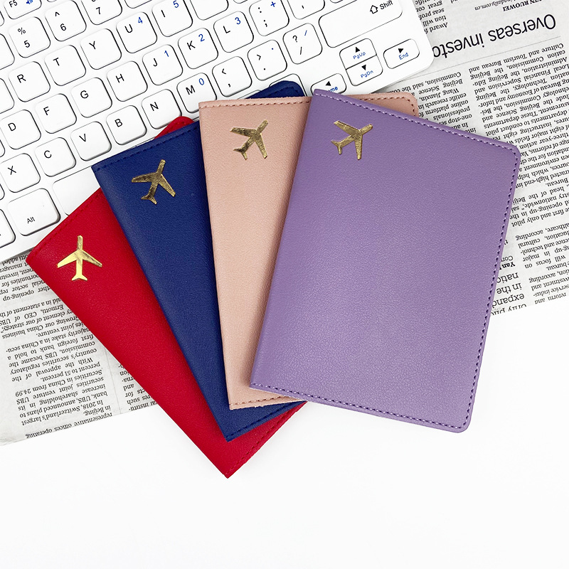 Funda para pasaporte de viaje de avión a la moda para mujer, funda para pasaporte de viaje, billetera para pasaporte de cuero, monedero, porta pasaporte para chica