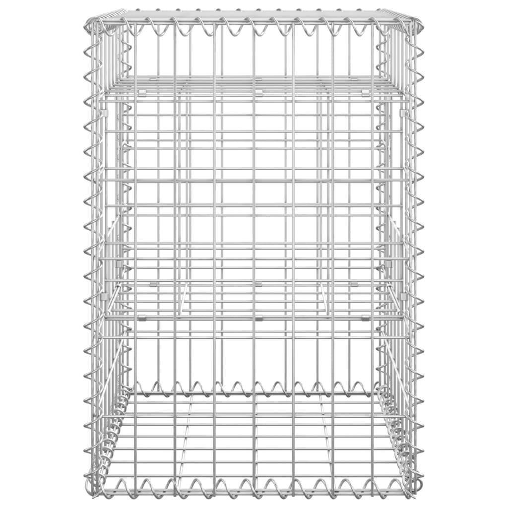 Gabion Pillars Set van 2 40x40x60 cm Stalen Tuin Landschap Decoratieve Hekwerk Buitensteun