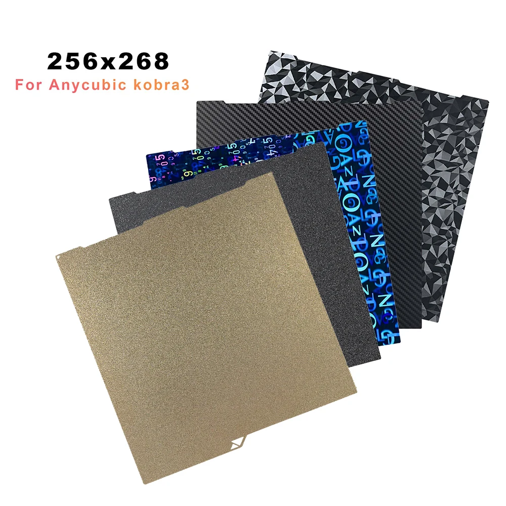 Kobra 3-bouwplaat Kobra 3 Pei getextureerde PEO 256x268 voor Anycubic Kobra 3 combo bouwplaat reserveonderdelen dubbelzijdig warmtebed