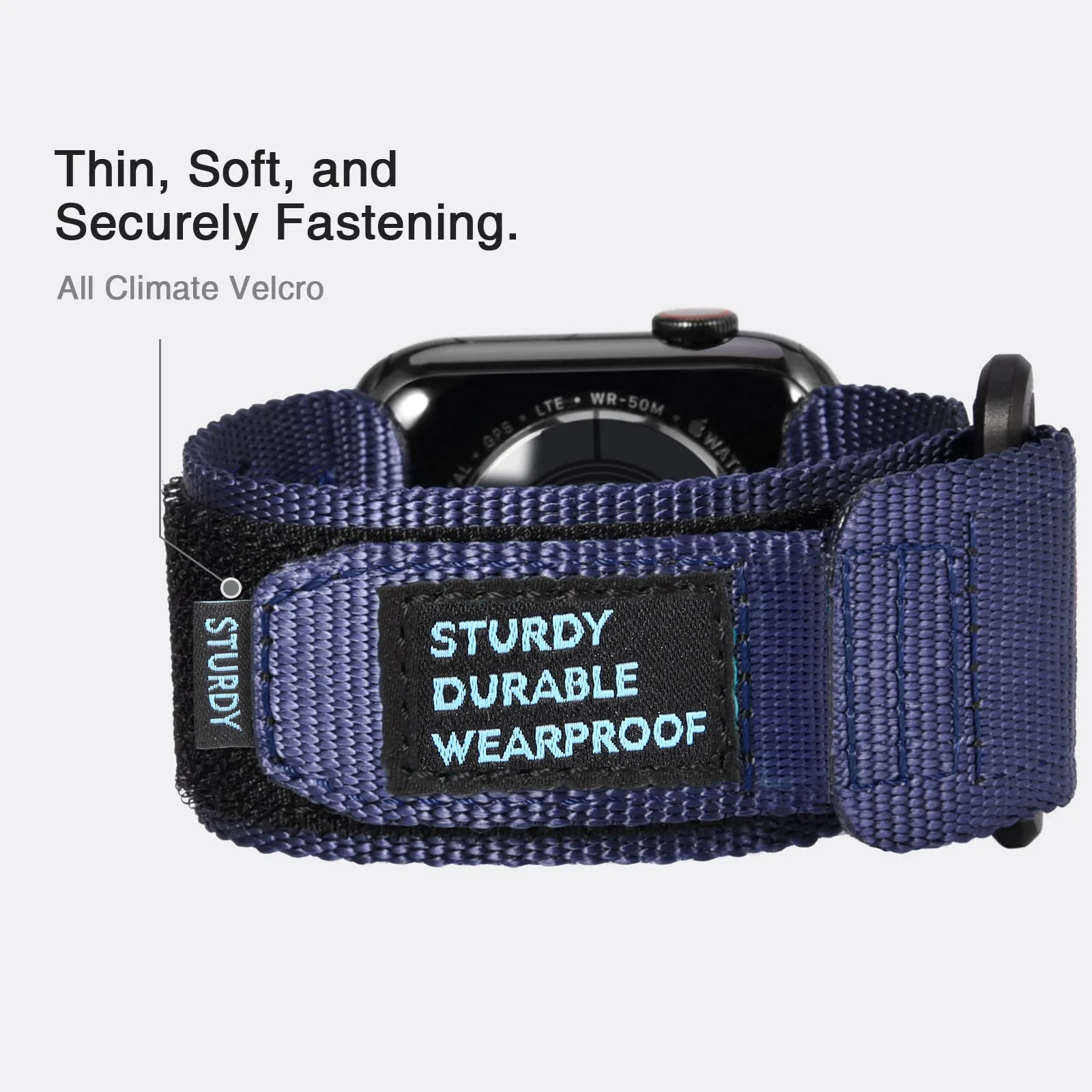 Compatível com Apple Watch Series 9/8/7 6/5/4/SE Ultra 2/3 Faixa de tecido de nylon projetada para caber em 49 mm 42 mm 44 mm 45 mm 38 mm 40 mm 41 mm